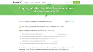 PaperCut KB | Logging into the User Web Tools as an Admin doesn't ...