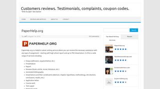 PaperHelp.org – Customers reviews. Testimonials, complaints ...