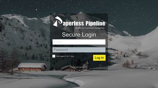 Paperless Pipeline login screen