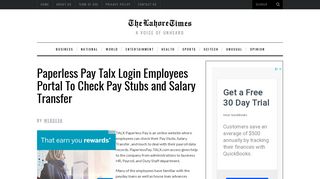 Paperless Pay Talx Login Employees Portal To Check Pay Stubs and ...