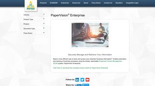 PaperVision Enterprise - Securely Manage Information
