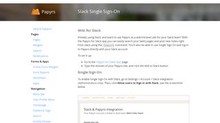Slack Single Sign-On - Papyrs