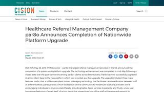 Healthcare Referral Management Company par8o Announces ...