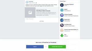 ParaChat - Feature In Focus: Chat Room Admin Console.... | Facebook