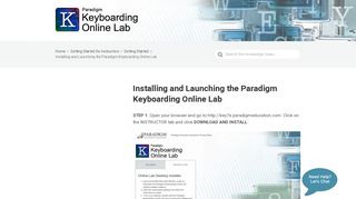 Installing and Launching the Paradigm Keyboarding Online Lab ...