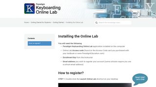 Installing the Online Lab – Keyboarding Online Lab User Guide