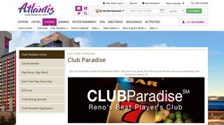Club Paradise | Reno's Best Player's Club | Atlantis Casino
