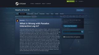 What is Wrong with Paradox Interactive Log in? :: Hearts of Iron III ...