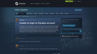 Unable to login to Paradox account :: Cities: Skylines General ...