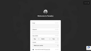 Create account - Paradox Accounts - Paradox Interactive