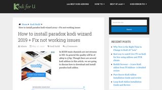 How to install paradox kodi wizard 2019 + Fix not working issues