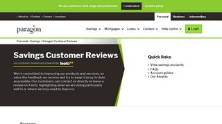 Customer Reviews | Savings | Paragon Bank