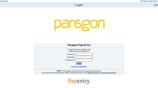 Paragon Payroll Inc - Login