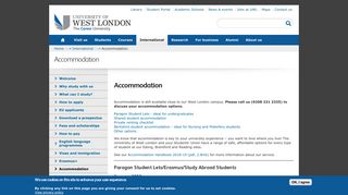 Accommodation | University of West London