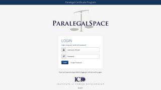 Paralegal Certificate Program - Login