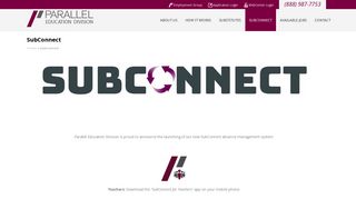 SubConnect Login - Parallel Education Divisoin