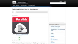 Parallels 2X Mobile Device Management | Enterprise iOS