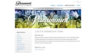Join the Paramount Team! | Paramount Pictures