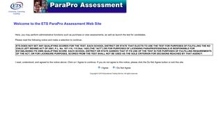 ETS ParaPro Assessment - Main Page