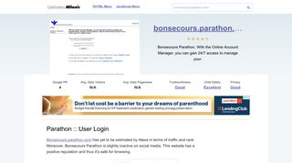 Bonsecours.parathon.com website. Parathon :: User Login.