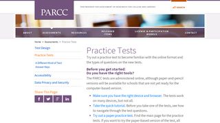 Practice Tests - PARCC Resource Center - PARCC assessment