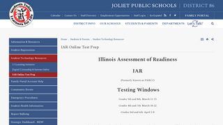 PARCC ONLINE TEST PREP - Student Technology Resources | Joliet ...