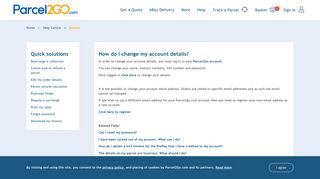 How do i change my account details? | Account Enquiry | Parcel2Go.com