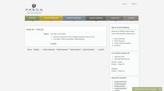 PARDA Federal Credit Union Online Banking