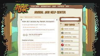 How do I access my Parent Account? – Animal Jam Help Center