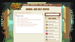 Parent Tools – Animal Jam Help Center