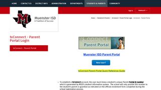 txConnect - Parent Portal Login - Muenster ISD