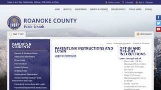 Parents & Students / ParentLink Instructions and Login