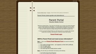 Parent Portal (check grades and attendance) - Moultrie Middle School