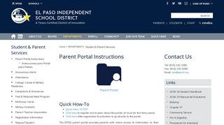 Student & Parent Services / Parent Portal Instructions - episd