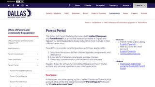 Office of Family and Community Engagement / Parent Portal - Dallas ISD