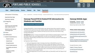 Information Technology / View Grades (ParentVUE and StudentVUE)