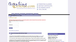 ParentingChoice, Inc. Log-in