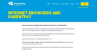 Internet Browsers and ParentPay - ParentPay