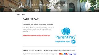 ParentPay – The St Marylebone CE School