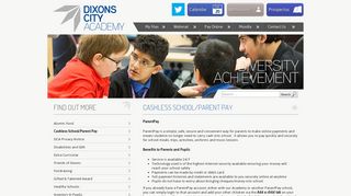 Cashless School/Parent Pay - Dixons City Academy