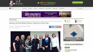 Roxbury School Board Honors Teachers of the Year | TAPinto