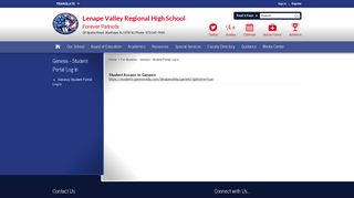 Genesis - Student Portal Log In - Lenape Valley Regional High School