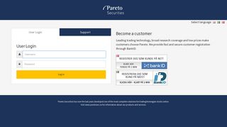 User Login - Pareto Securities