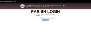 parish login - department of catechesis & bible apostolate archdiocese ...