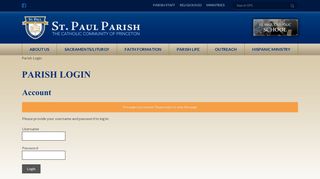 Parish Login - St. Paul Parish