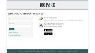 Login to 100 Park Resident Services | 100 Park - RENTCafe