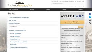 Sitemap - Park Avenue Investment Club
