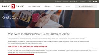 Platinum & Rewards Credit Cards with Local Service | Park Bank