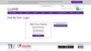 Luas | Park By Text - Login