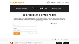 200 FREE PLAY or PARK points - Topaz | Play or Park